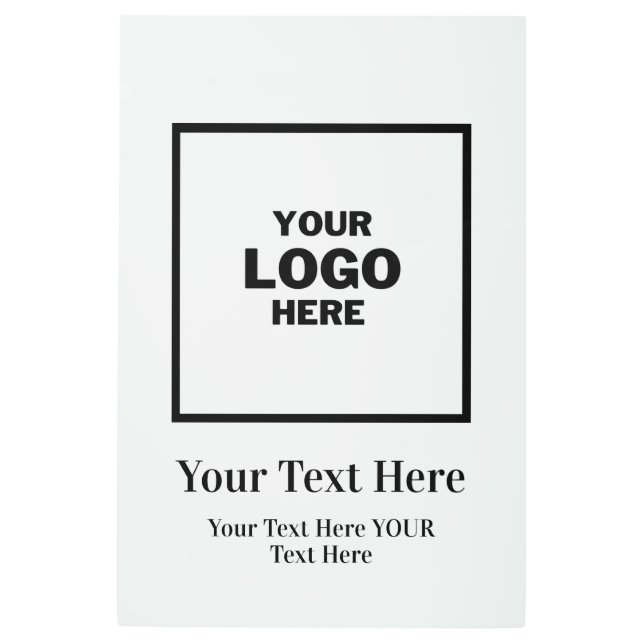 Custom Business Logo Branded Professional  Metal Print (Front)