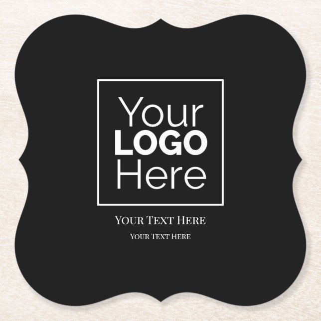 Custom Business Logo Branded Professional  Paper Coaster (Front)