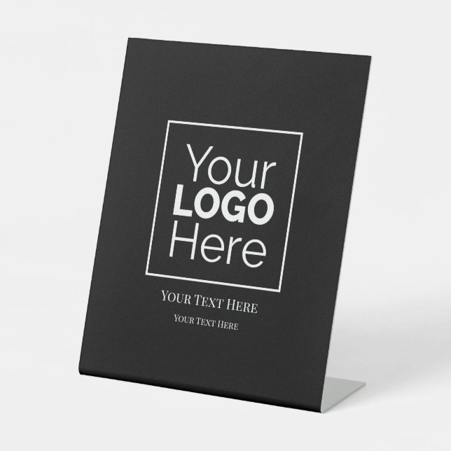 Custom Business Logo Branded Professional  Pedestal Sign (Front)
