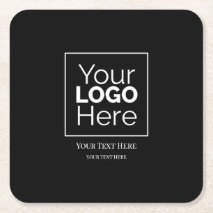 Custom Business Logo Branded Professional Square Paper Coaster