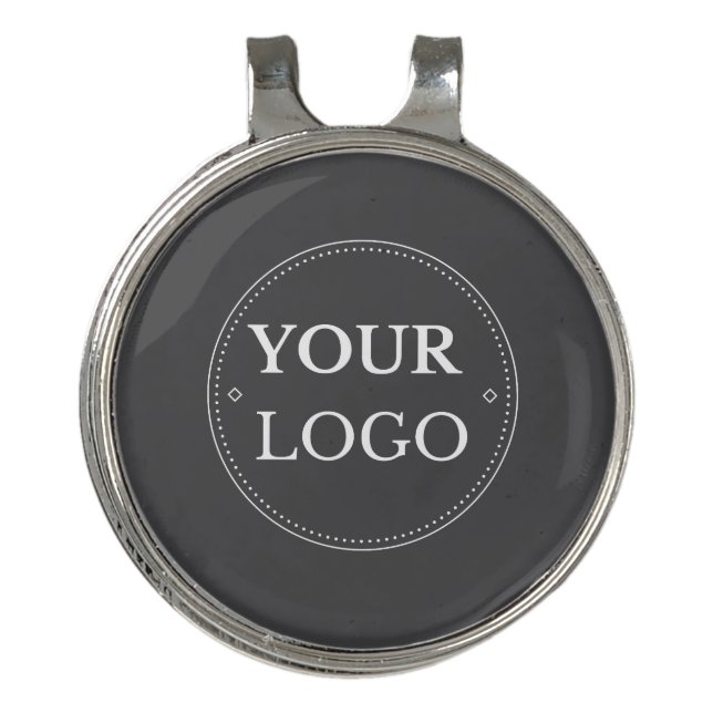 Custom Business Logo Branded Promotional Gray Golf Hat Clip (Front)