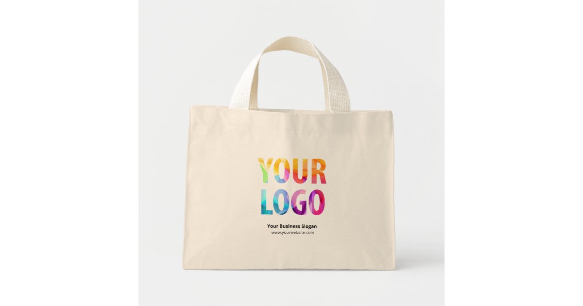 Custom Business Logo Branded Promotional Mini Tote Bag | Zazzle