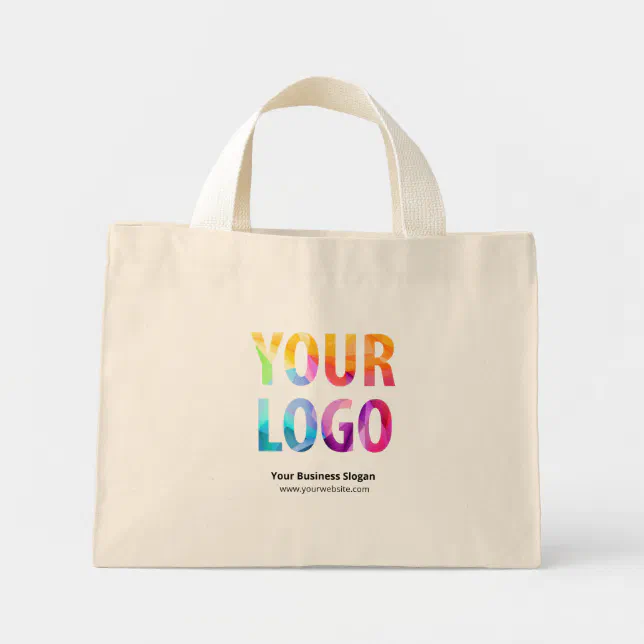 Custom Business Logo Branded Promotional Mini Tote Bag | Zazzle