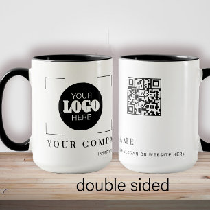 Custom business logo branded promotional QR code Mug