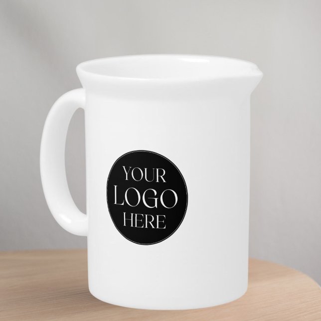 Custom Business Logo Branded Restaurant Cafe Beverage Pitcher (Creator Uploaded)