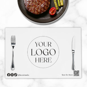 Custom Business Logo Branded Restaurant Cafe Placemat