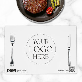 Custom Business Logo Branded Restaurant Cafe Placemat