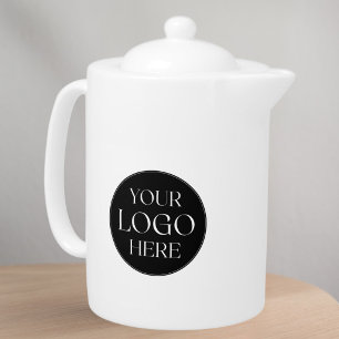Custom Business Logo Branded Restaurant Cafe Teapot