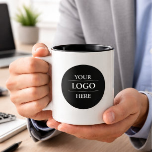 Custom Business Logo Branded Two-Tone Coffee Mug