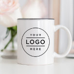Custom Business Logo Branded Two-Tone Coffee Mug<br><div class="desc">Custom two-sided branded coffee mug features your professional business logo design that can be personalized. Simply add your company logo to the black and white placeholder logo image space.</div>