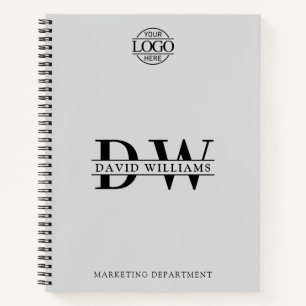 Custom Business Logo & Branding Monogram Initials Notebook