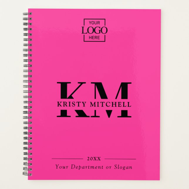 Custom Business Logo & Branding Monogram Initials Planner (Front)