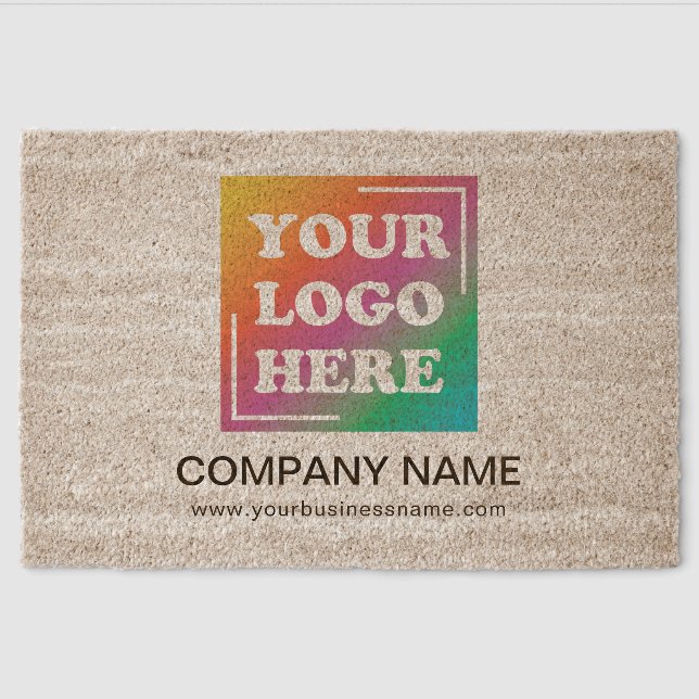 Custom Business Logo, Business Company  Fiber Doormat (Front)