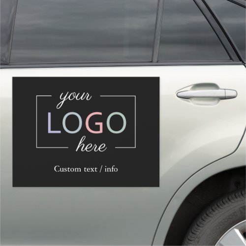 Custom Business Logo Car Magnet Black