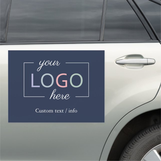 Custom Business Logo Car Magnet Navy Blue  (In Situ)