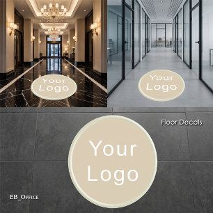 Custom Business Logo   Champagne Cream Circle  Floor Decals