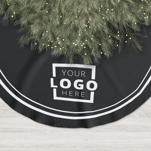 Custom Business Logo Christmas Elegant Corporate Brushed Polyester Tree Skirt