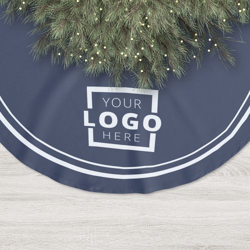 Custom Business Logo Christmas Elegant Corporate Brushed Polyester Tree Skirt