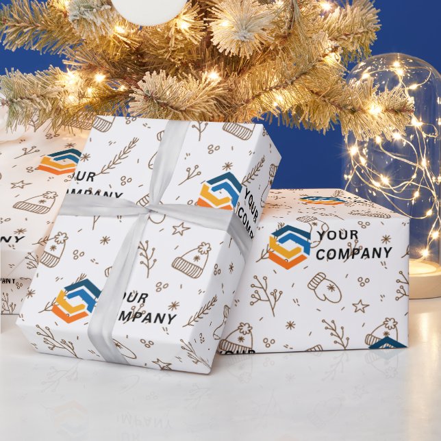 Custom Business Logo Christmas Gift Wrapping Paper (Holidays)