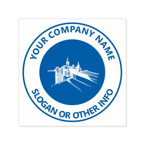 Custom Business Logo City Blue Self_inking Stamp