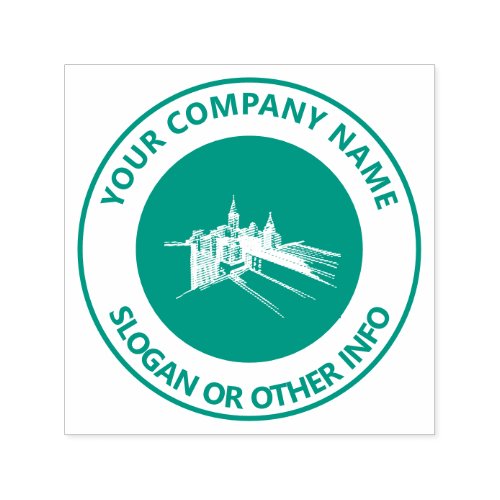Custom Business Logo City Green Self_inking Stamp