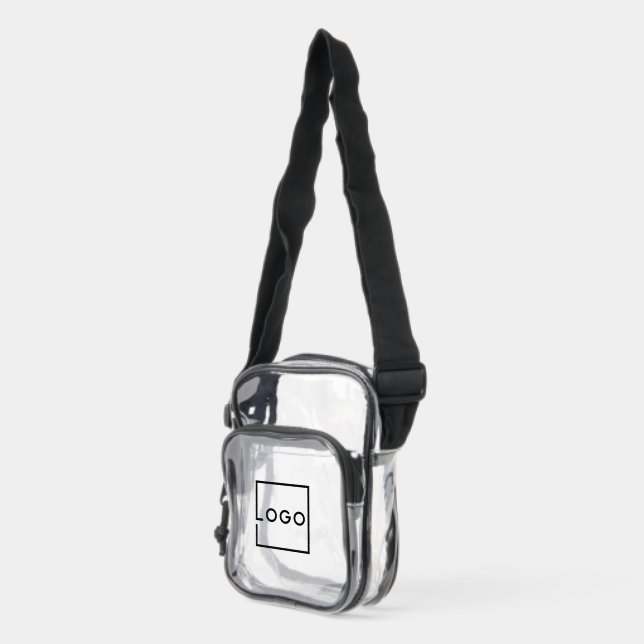 Custom Business Logo Clear Crossbody Bag (Left)