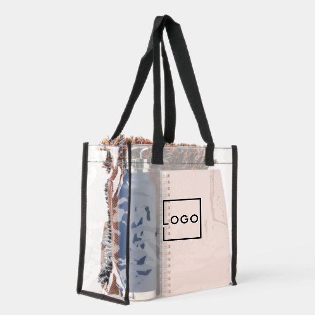 Custom Business Logo Clear Tote Bag (Right)