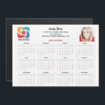 Custom Business Logo Company 2023 Calendar Magnet<br><div class="desc">This modern business magnetic calendar is custom made with your professional company name under the the agent name in chic typography. This minimalist black and white calendar magnet features your logo on one side and personalized photo on the other. Contemporary marketing tools for a corporation in 2023.</div>