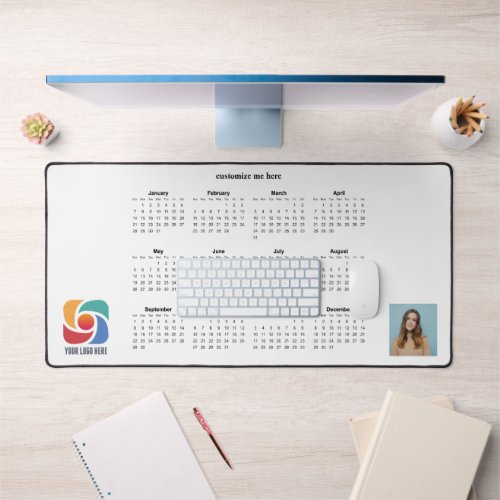 Custom Business Logo Company 2024 Calendar Desk Mat