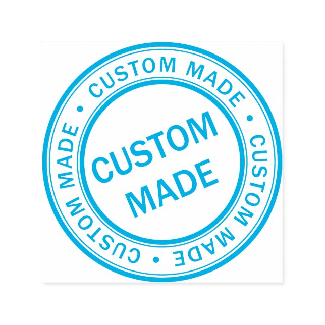 Custom Business Logo Company Aqua Blue Self-inking Stamp (Design)
