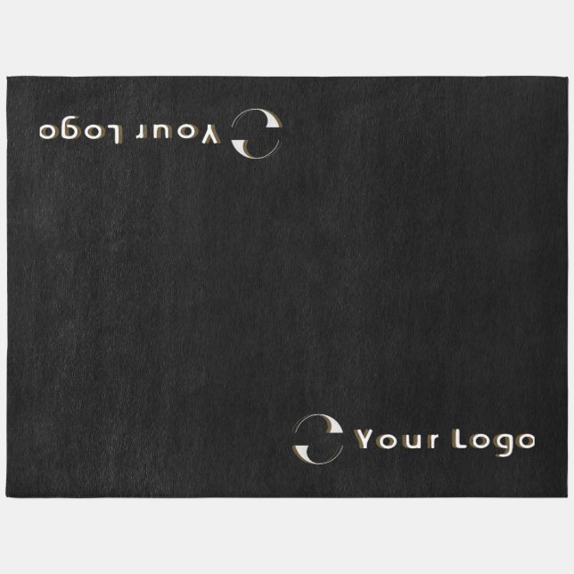 Custom Business logo Company black large carpet Rug (Front)