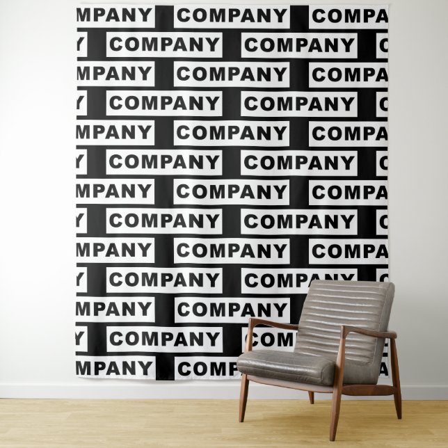 Custom Business Logo Company Black Tapestry (In Situ)