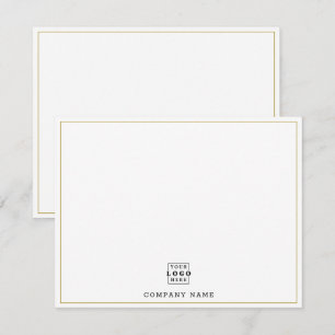  Custom Business Logo Company Branded Gold Border Note Card