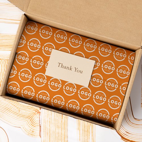Custom Business Logo Company Branded Orange Tissue Paper