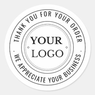 Custom Business Logo Company Branded Thank You Classic Round Sticker