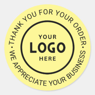 Custom Business Logo Company Branded Thank You Classic Round Sticker