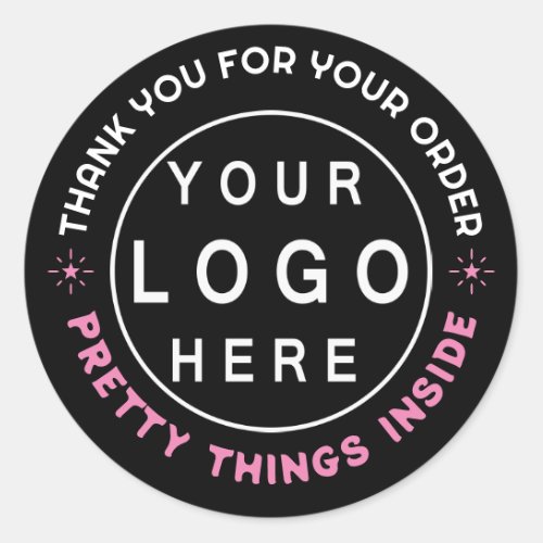 Custom Business Logo Company Branded Thank You Classic Round Sticker