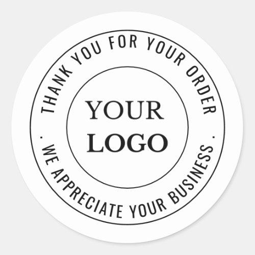 Custom Business Logo Company Branded Thank You Classic Round Sticker