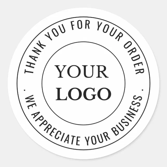 Custom Business Logo Company Branded Thank You Classic Round Sticker ...