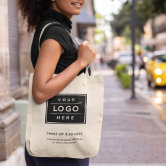 Business Name and Logo on Black Tote Bag