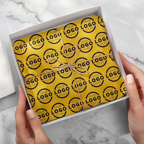 Custom Business Logo Company Branded Yellow Tissue Paper