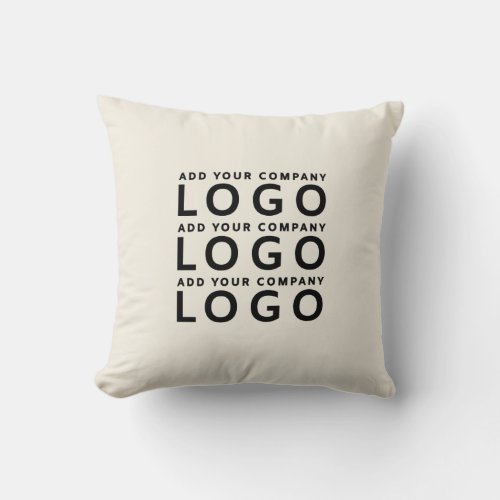 Custom Business Logo Company Branding Ivory Throw Pillow