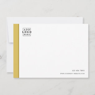 Custom Business Logo Company Contact Gold Border Note Card