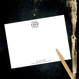 Custom Business Logo Company Contact Minimalist  Note Card