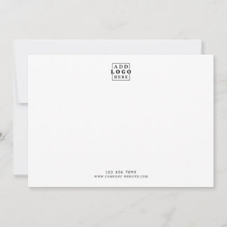Custom Business Logo Company Contact Minimalist  Note Card
