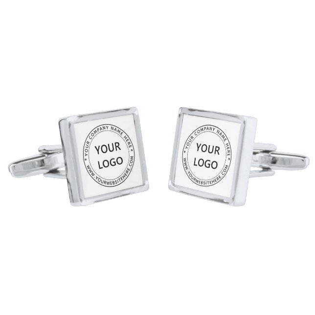 Custom Business Logo Company Cufflinks Example (Angled)