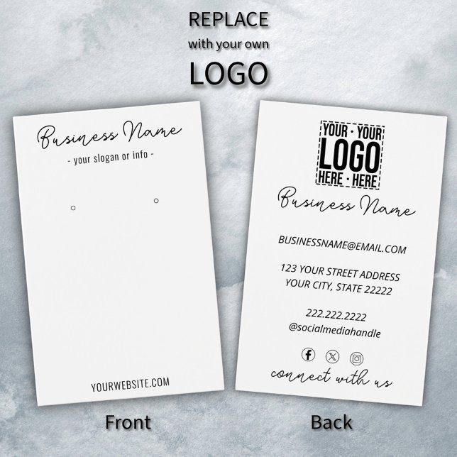 Custom Business Logo Company Earring Display Card (Creator Uploaded)