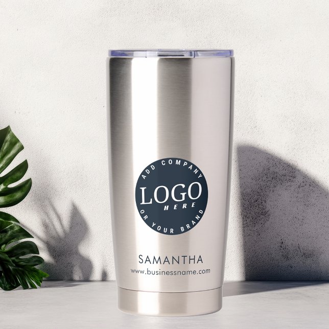 Custom Business Logo Company Employee Insulated Tumbler (Business Logo Custom Silver Insulated Tumbler)