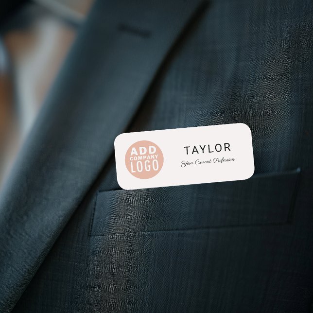 Custom Business Logo Company Employee Name Tag (Business Logo Employees Conference Attendees Name Tag)