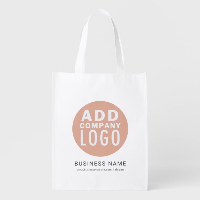 Custom Business Logo Company Employees Promotional Grocery Bag (Front)